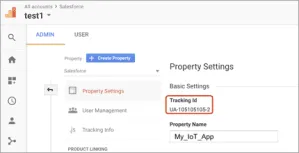 Tracking ID from google analytics. TagoIO IoT.