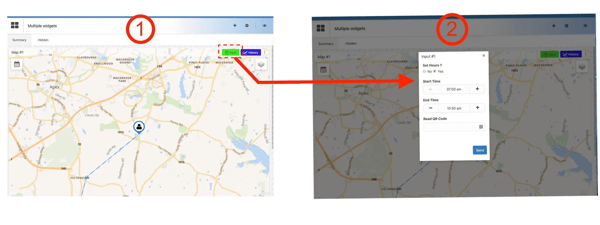 Dashboard and widgets configuration TagoIO dashboard