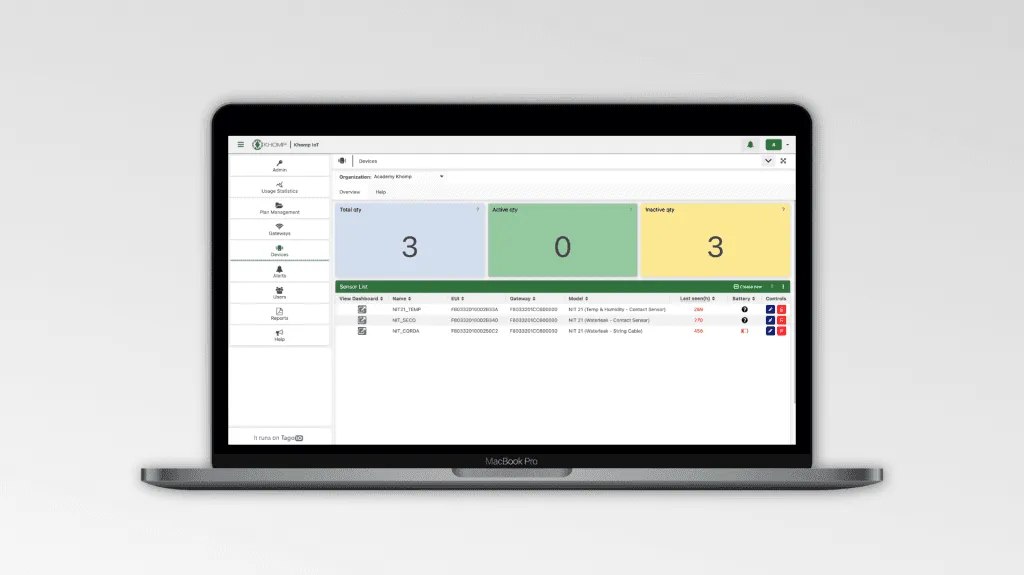 IoT dashboard from kickstarter