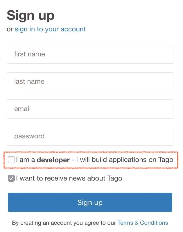 SignUp-Account-type-developer-tools-applications