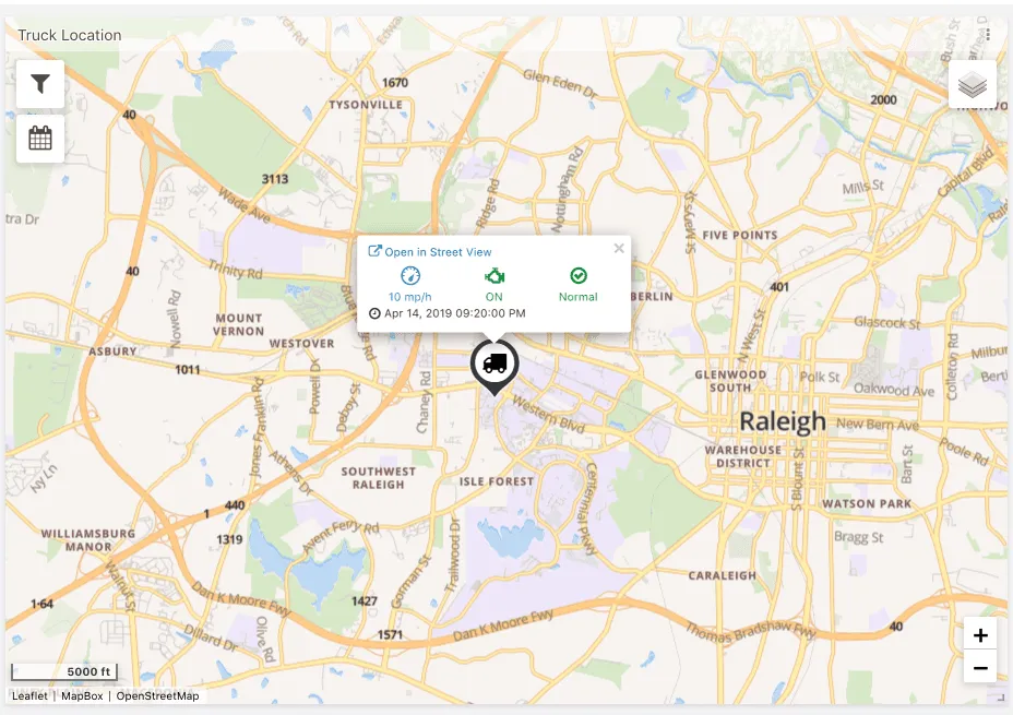 Map widget infobox icons TagoIO dashboard