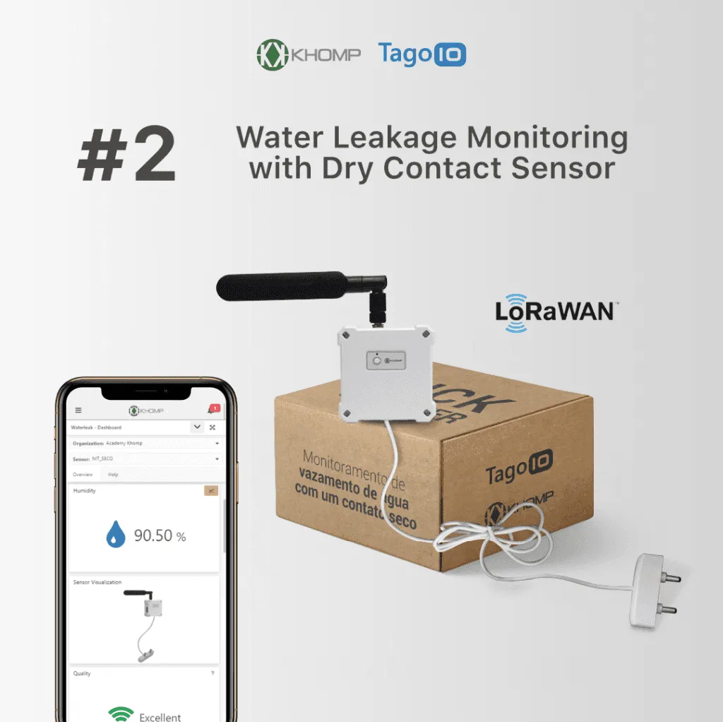 The second IoT starter kit monitors leak with a dry contact sensor