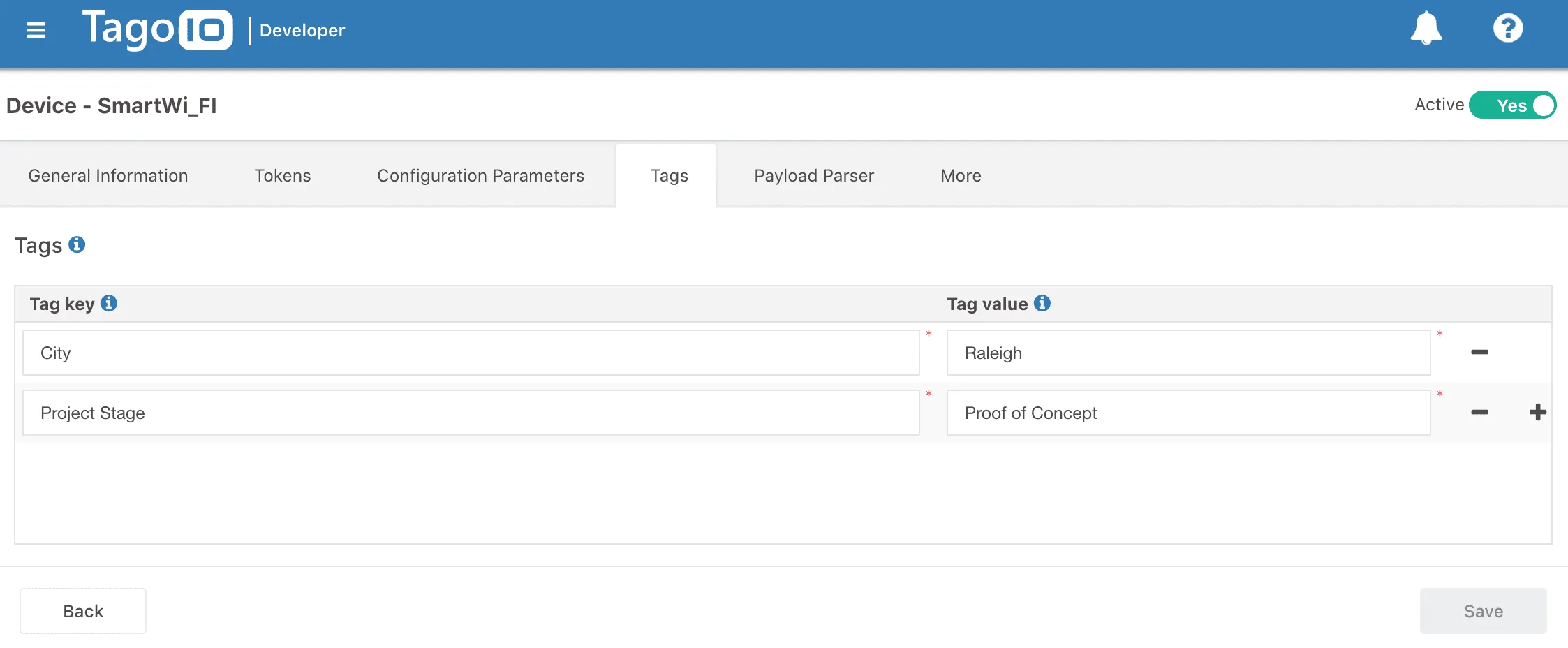 Tags for free users to use in devices dashboard
