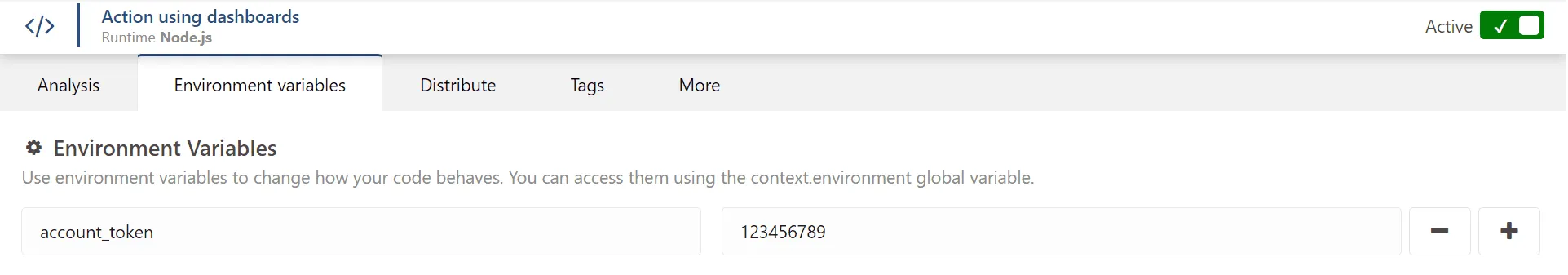Creating an action on TagoIO