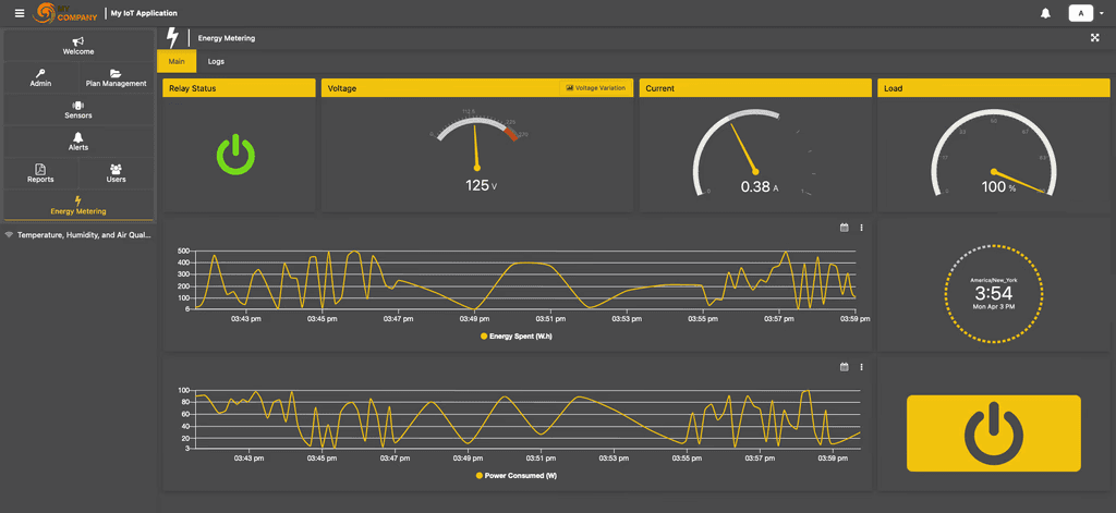 Dashboard before applying brand theme