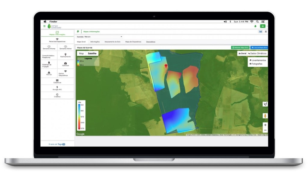 PUC Rio Dashboard im Mac-Rahmen Smart Farm Dashboard IoT