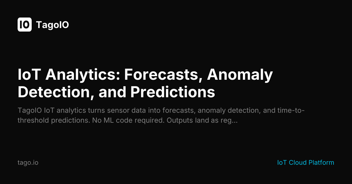 Analytics | Smart IoT Data Analysis Tools | TagoIO