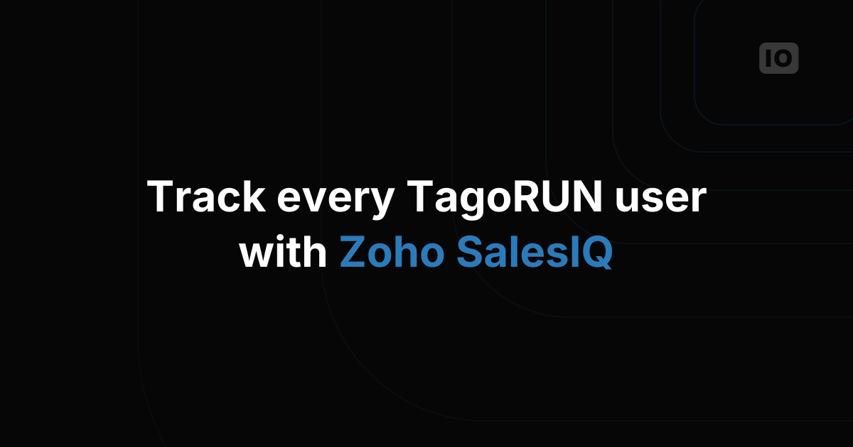 SalesIQ Zoho + TagoIO