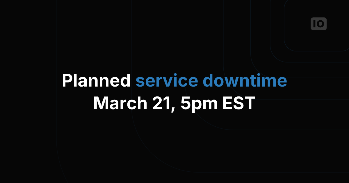 TagoIO planned service downtime March 21th 2017