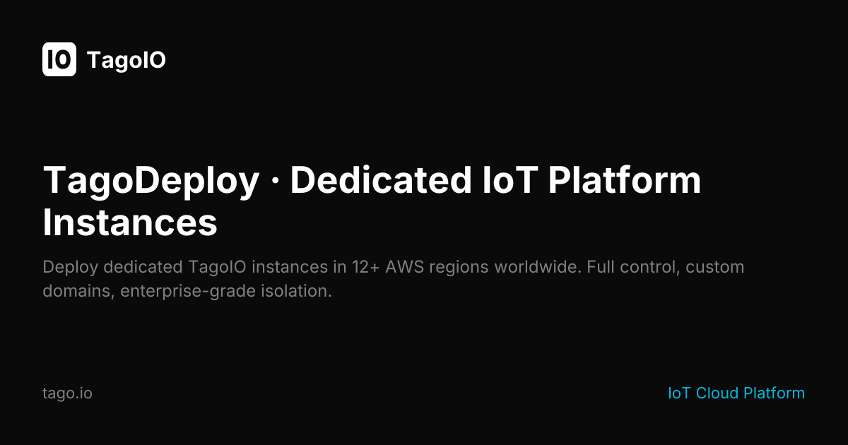 TagoDeploy | Dedicated IoT Platform Instances | TagoIO