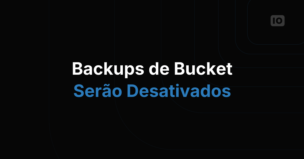 Opção de backup será descontinuada